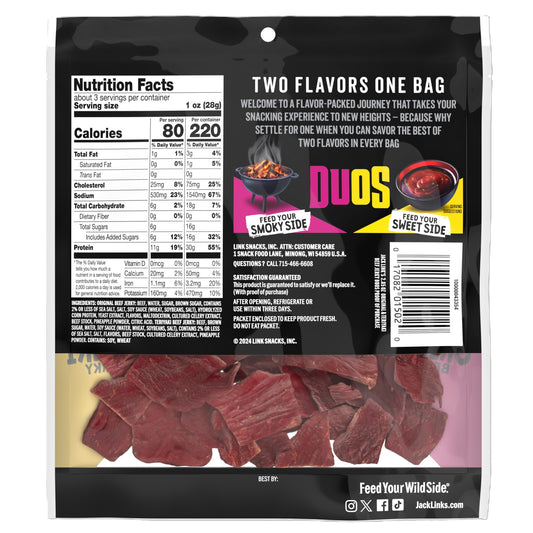 JL DUOS 3.25oz Original/Teriyaki Jerky 8CT