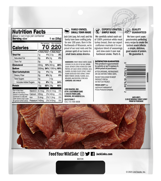 2.85ozOriginal Turkey Jerky 12CT