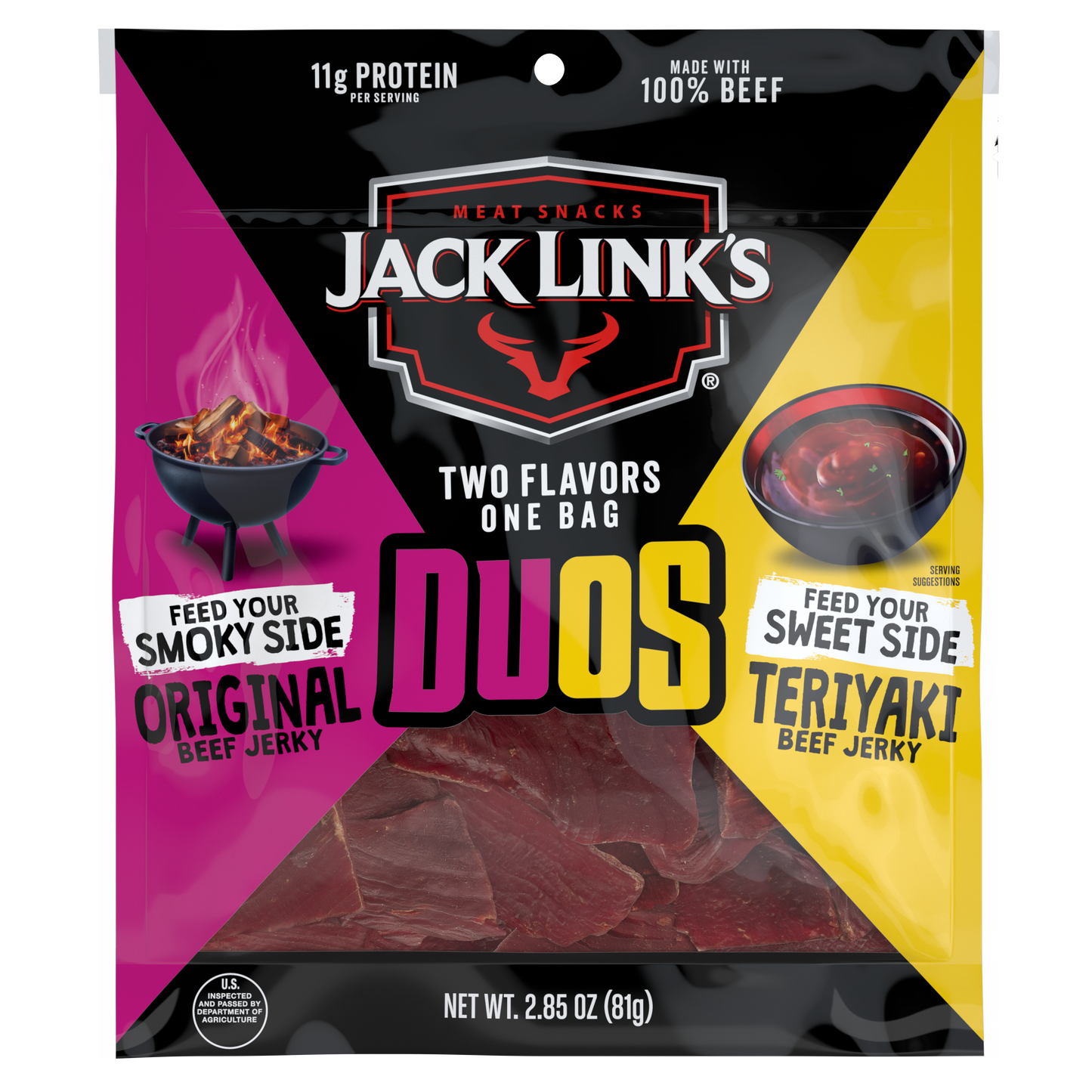 JL DUOS 2.85oz Original/Teriyaki Jerky 12CT