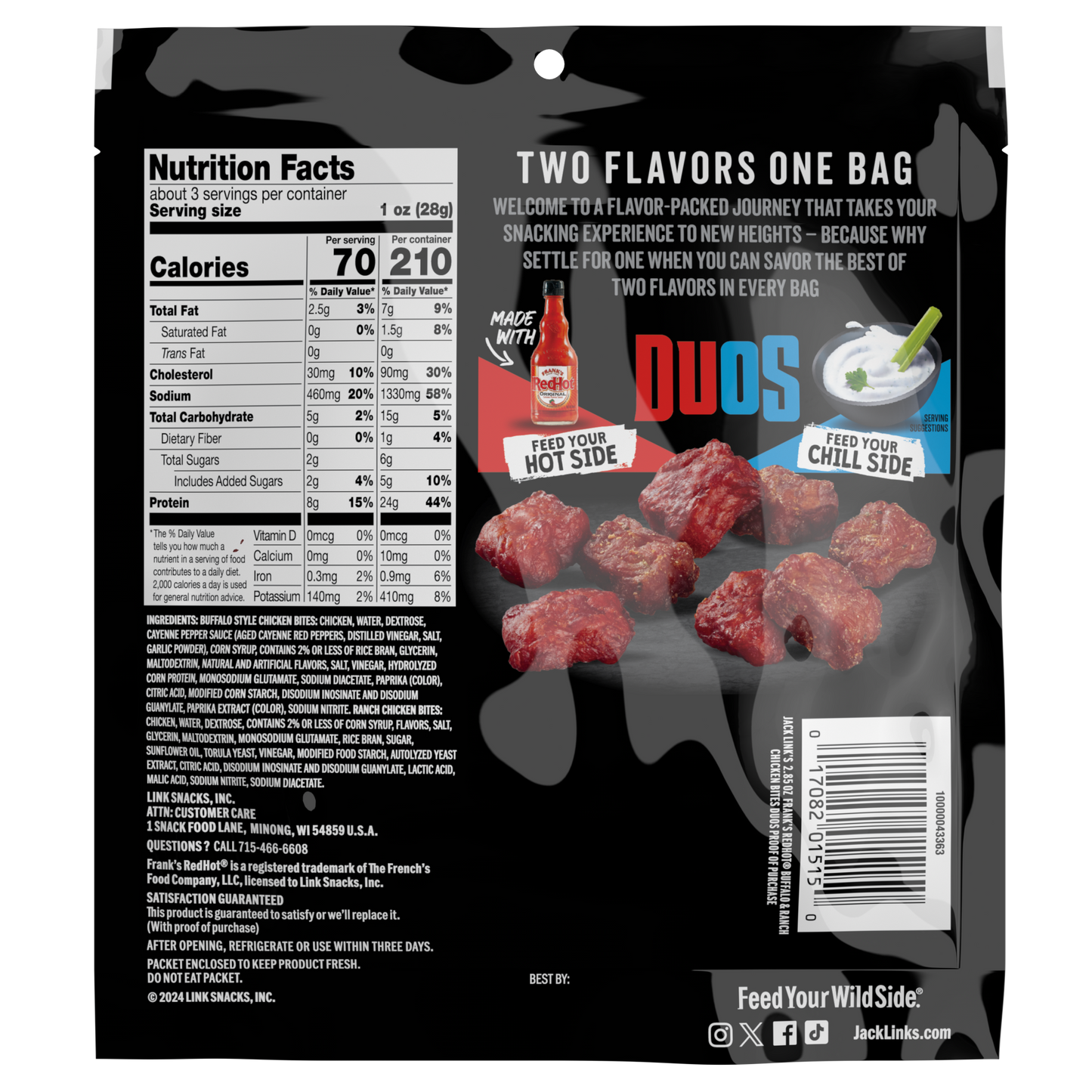 JL DUOS 3.25oz Buffalo/Ranch Chicken Bites 8CT