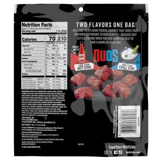 JL DUOS 3.25oz Buffalo/Ranch Chicken Bites 8CT