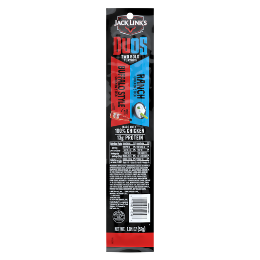 JL DUOS 1.84oz Buffalo/Ranch Chicken Sticks 60CT