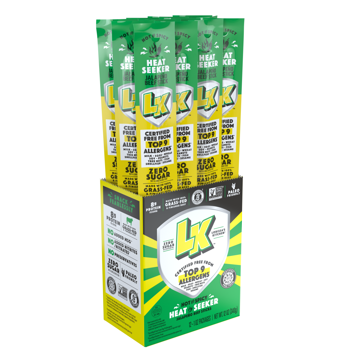 LK 1oz Heat Seeker (Jalapeno) Beef Stick 72CT