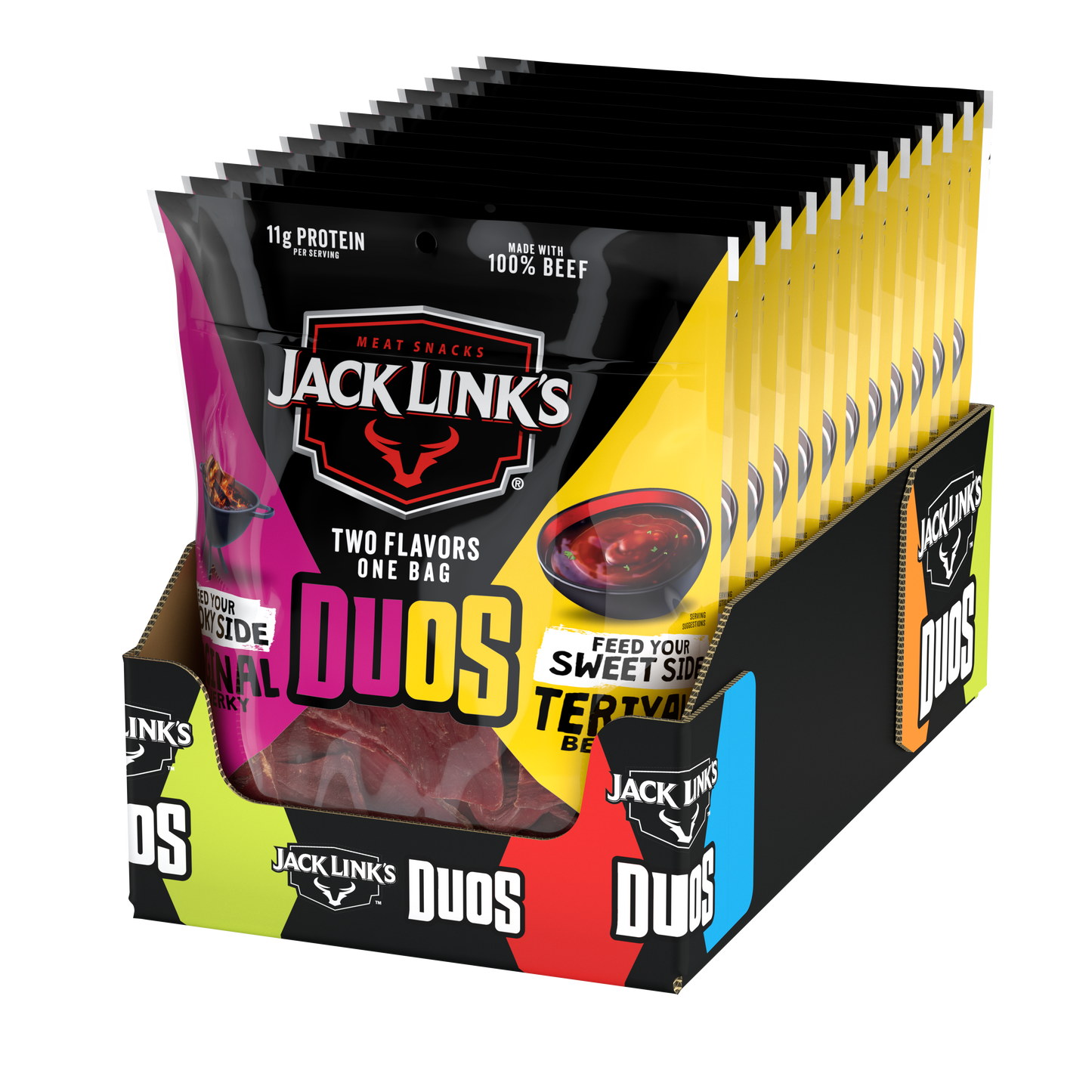 JL DUOS 2.85oz Original/Teriyaki Jerky 12CT
