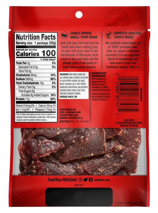 1.25oz Peppered Beef Jerky 60CT