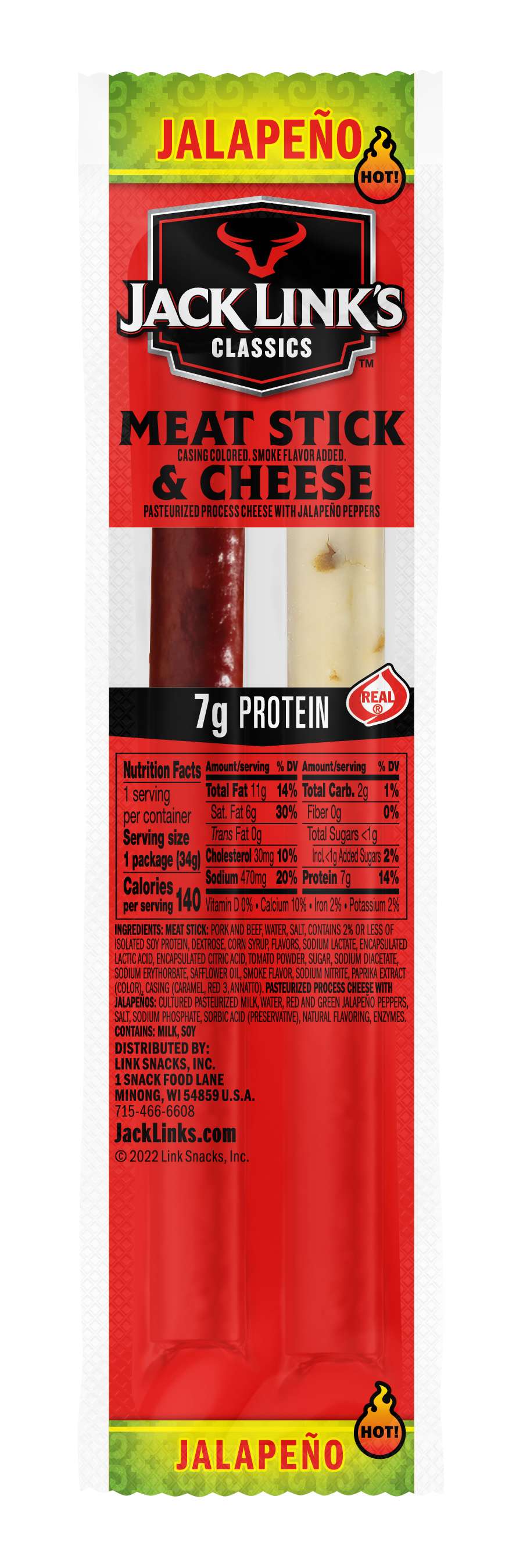 1.2oz Jalapeno Beef Stick & Cheese Classic Combo 48CT