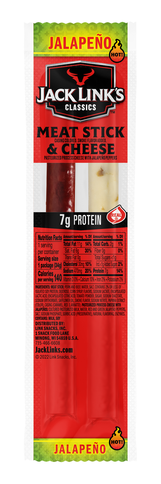 1.2oz Jalapeno Beef Stick & Cheese Classic Combo 48CT