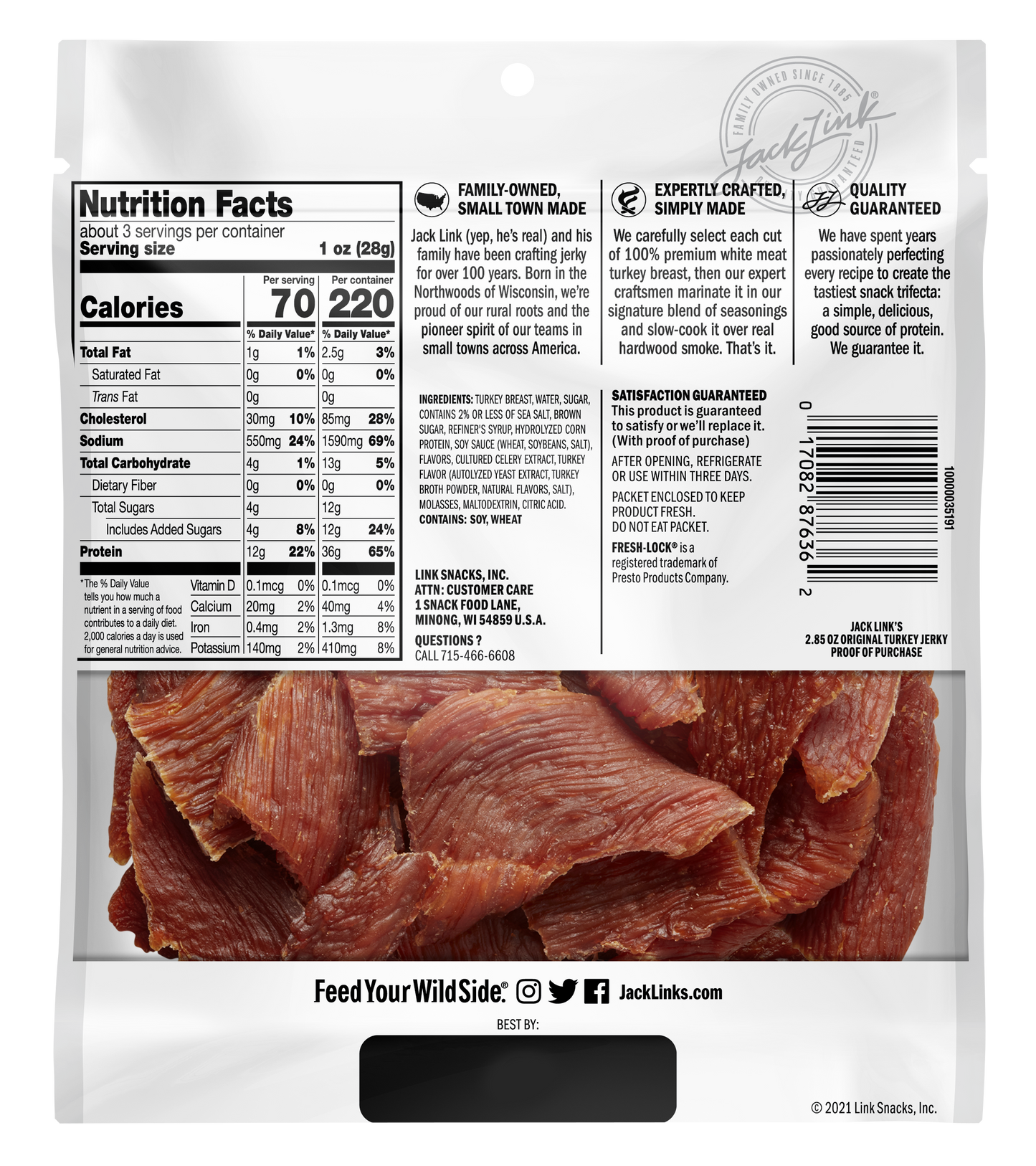 2.85ozOriginal Turkey Jerky 12CT