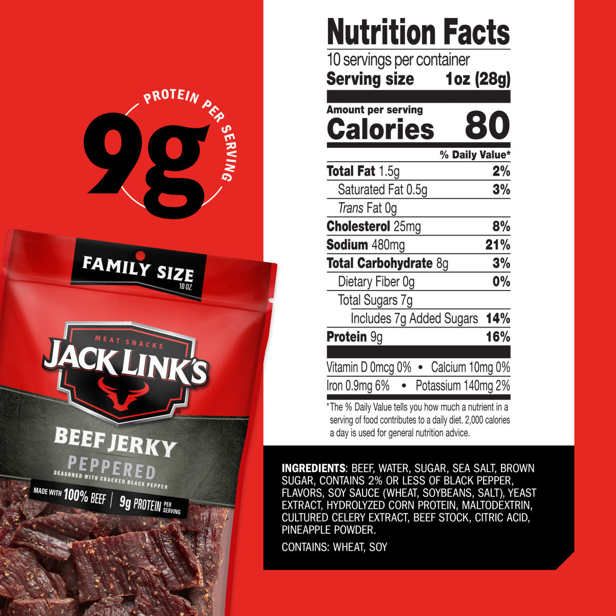 JL 10oz Peppered Jerky 8CT