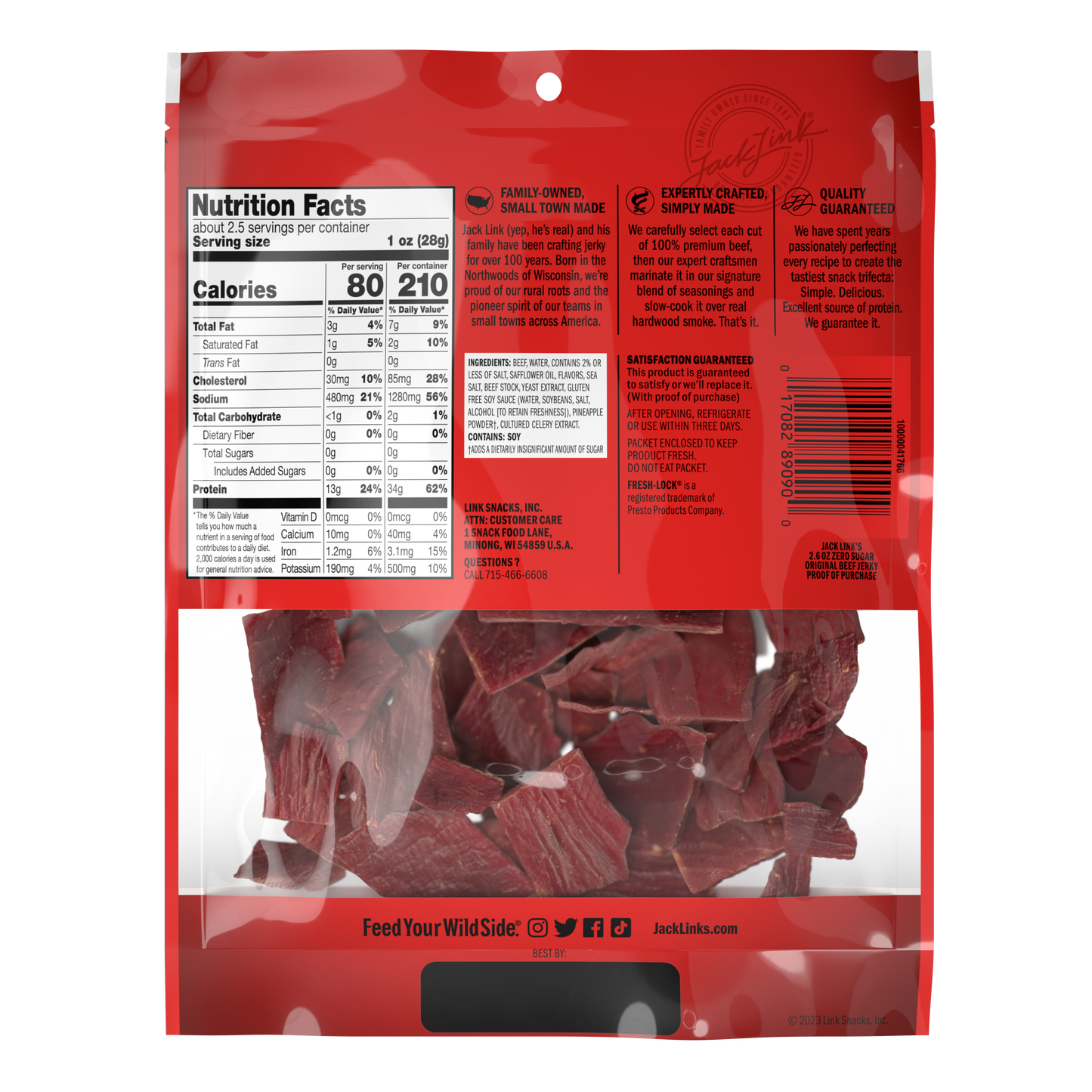 2.6oz Zero Sugar Beef Jerky 8CT